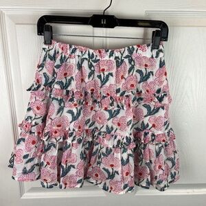 Oliphant Floral Ruffle Skirt - Pink and Green